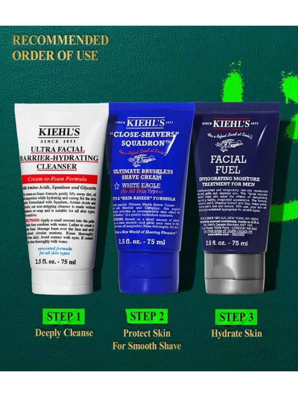 Kiehls Men's 3-Pc. Shave It Off and Take It Off Gift Shaving Set